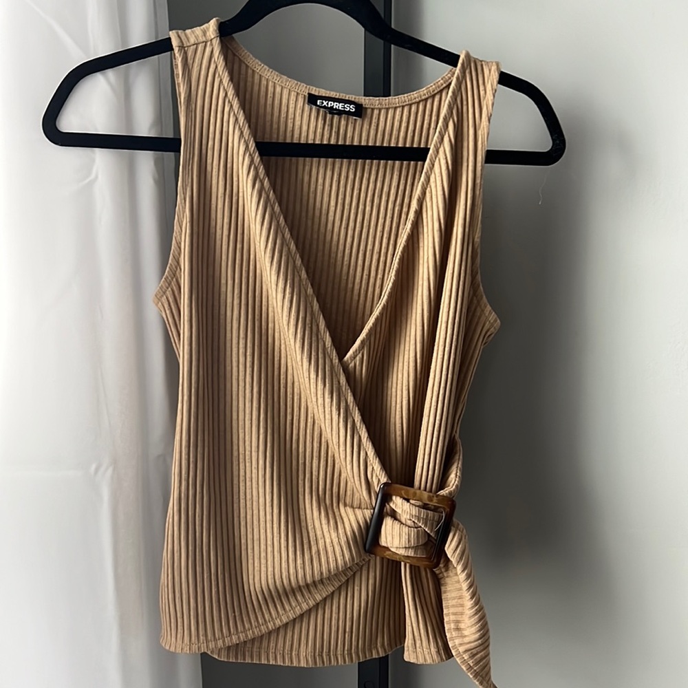 Tan Express Top with Front Buckle